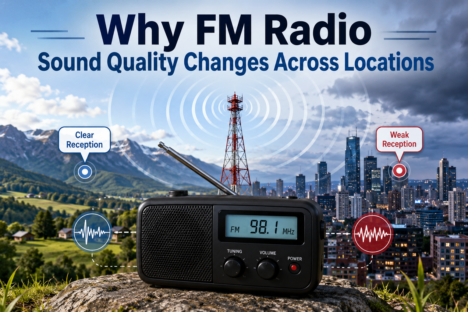 FM radio signal quality across different locations