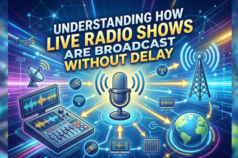 Live radio broadcasting studio