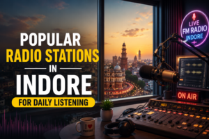 Radio studio with Indore city view